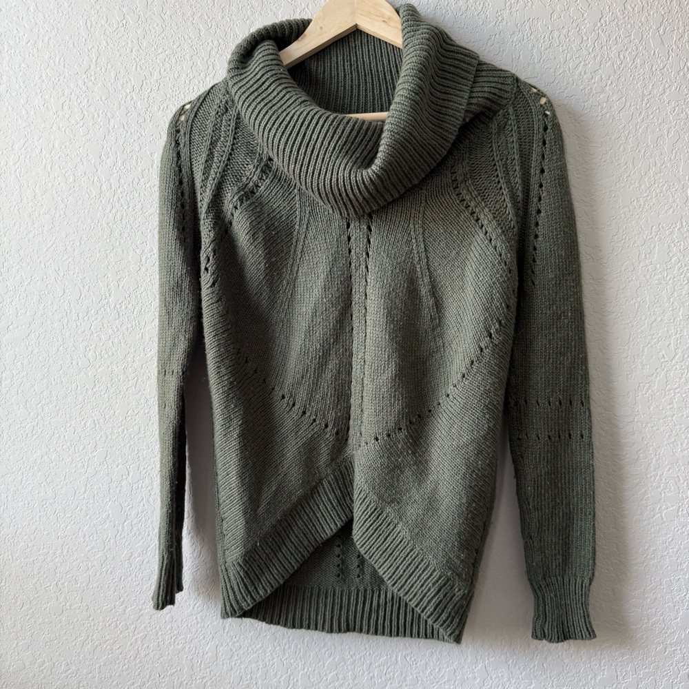LOFT Sage Greenβ Cowl Neck Sweater
